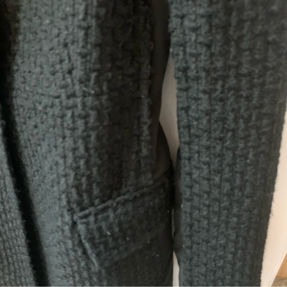 BCBGMAXAZRIA Wool Blend Black  Pea Coat Woven Fold Over High Neck XXS - Picture 5 of 10